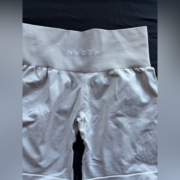 NVGTN Solid Seamless Shorts High Waisted Beige Tan Size S - Picture 2 of 7